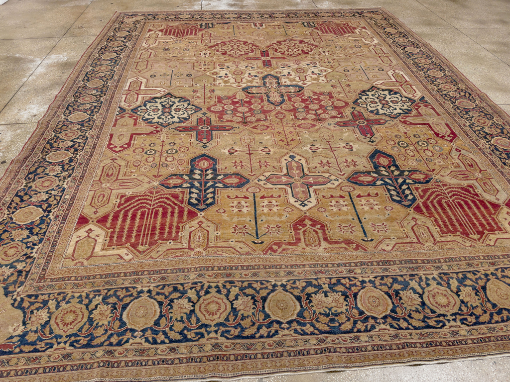 Antique Persian Lavar Kerman Room Size Carpet, No.32142 - Gss