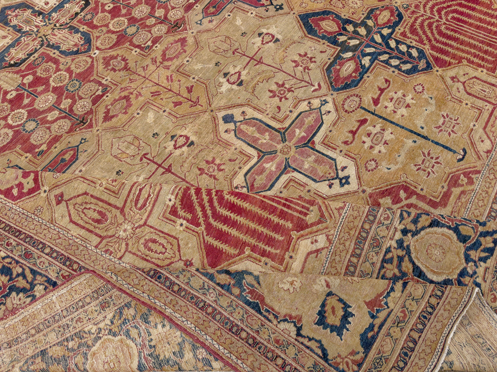 Antique Persian Lavar Kerman Room Size Carpet, No.32142 - Gss
