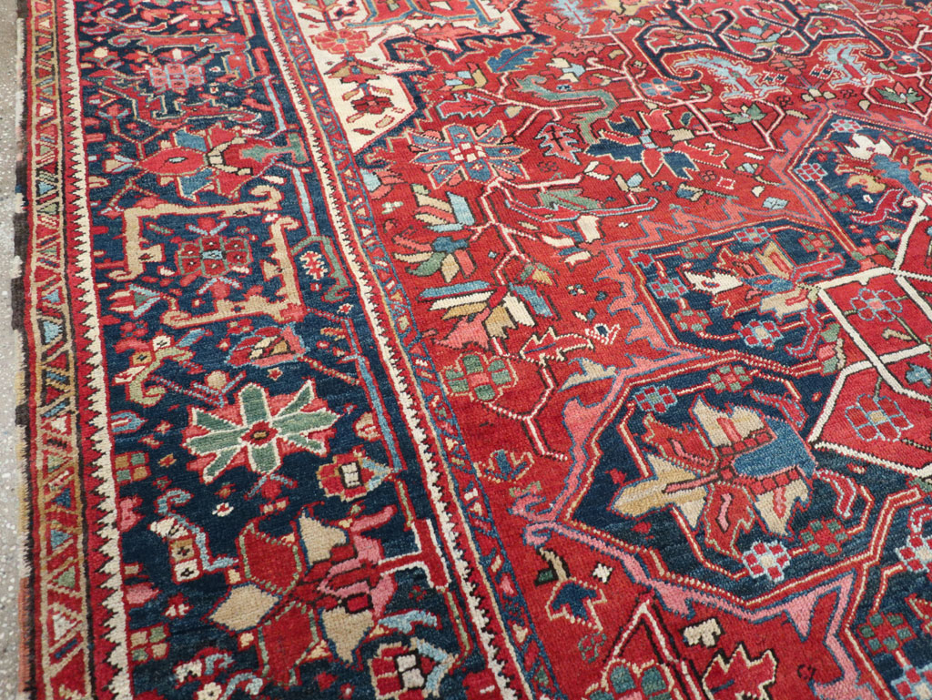 Vintage Persian Heriz Room Size Carpet, No.32143 - Gss
