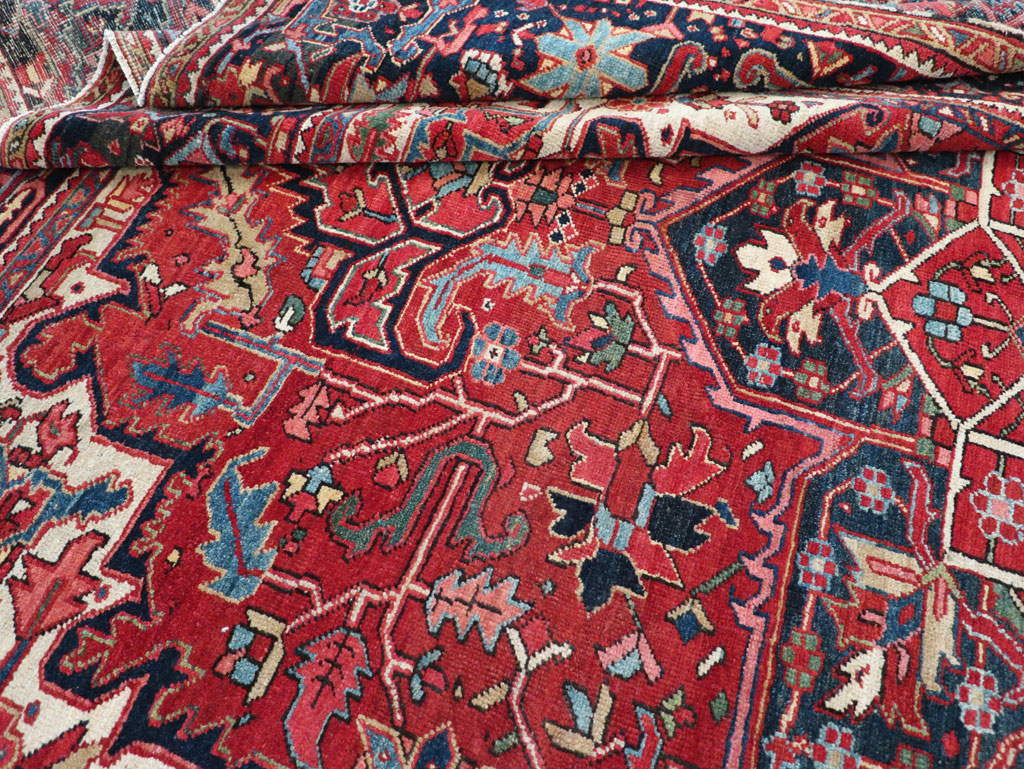 Vintage Persian Heriz Room Size Carpet, No.32143 - Gss