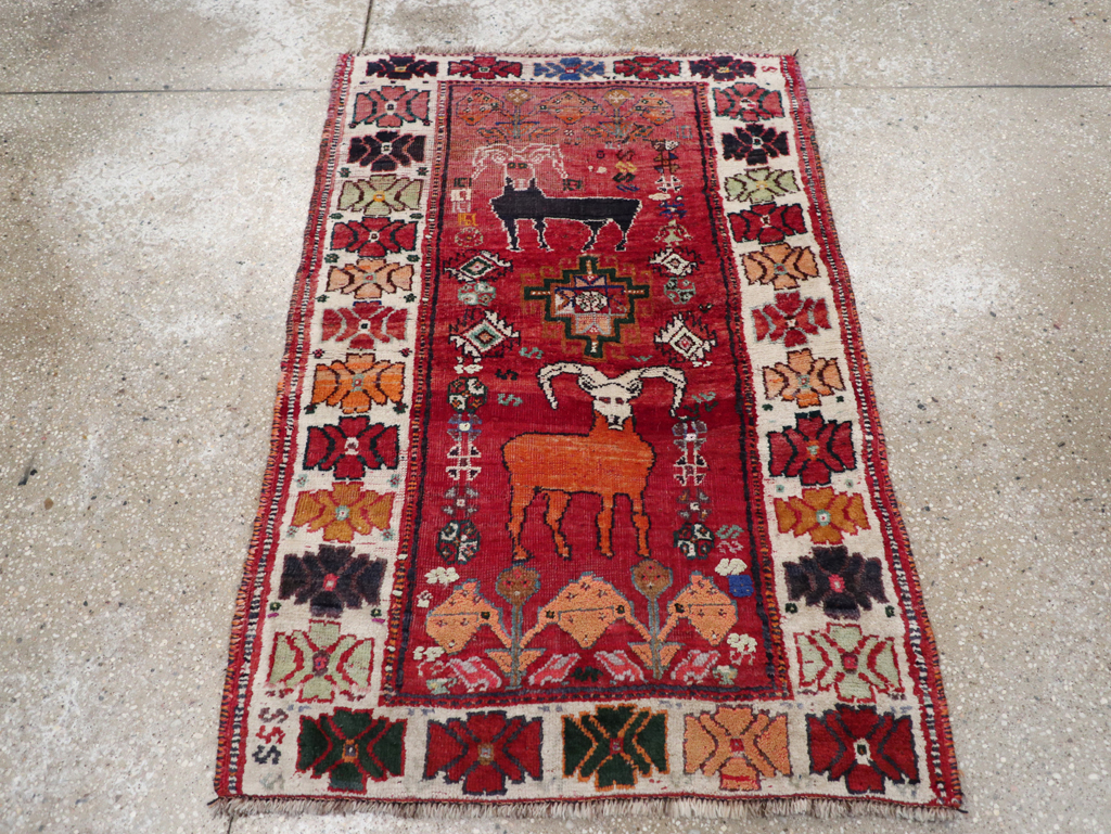 Vintage Persian Tabriz Pictorial Rug, No.32146 - Gss