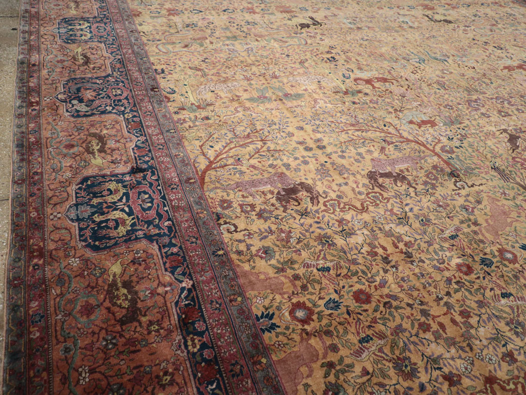 Antique Indian Lahore Pictorial Oversize Carpet, No.32148 - Gss