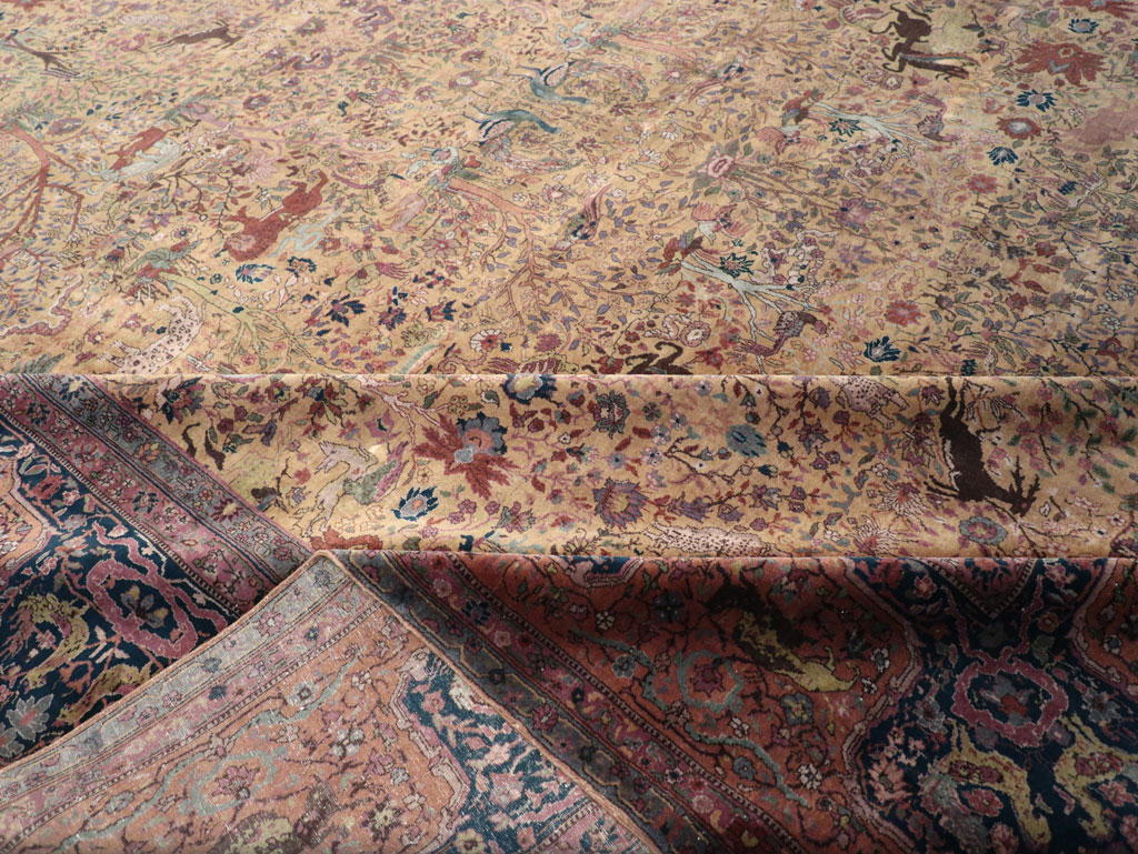 Antique Indian Lahore Pictorial Oversize Carpet, No.32148 - Gss