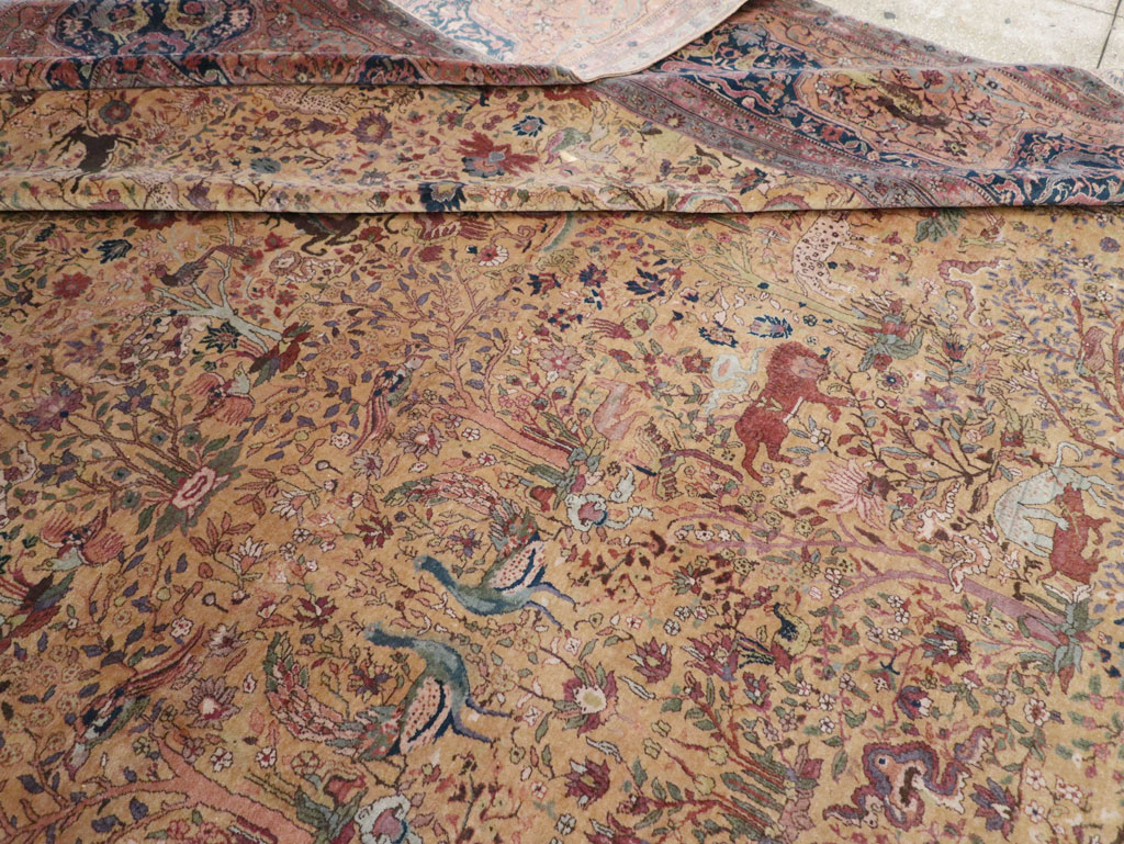 Antique Indian Lahore Pictorial Oversize Carpet, No.32148 - Gss