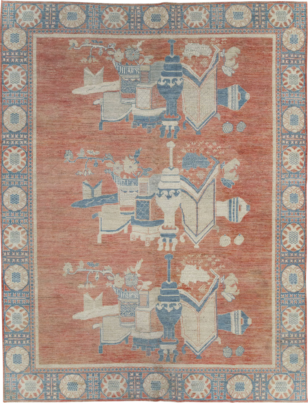 Modern East Turkestan Khotan Room Size Carpet, No.32149 - Gss