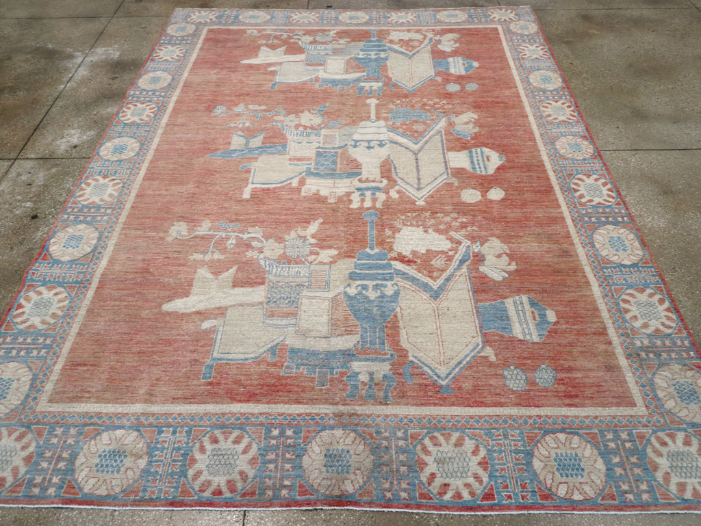 Modern East Turkestan Khotan Room Size Carpet, No.32149 - Gss