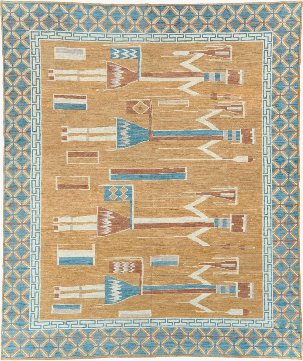 Modern East Turkestan Pictorial Khotan Room Size Carpet, No.32151 - Gss