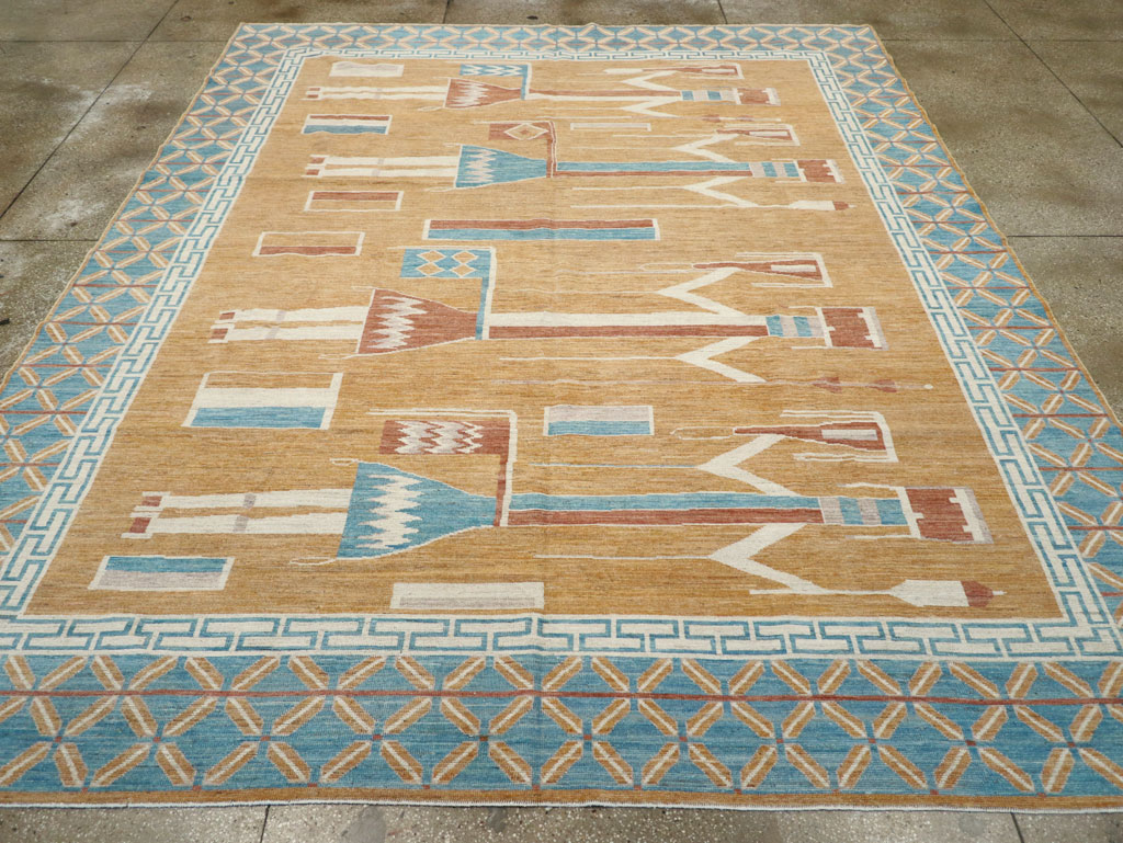 Modern East Turkestan Pictorial Khotan Room Size Carpet, No.32151 - Gss