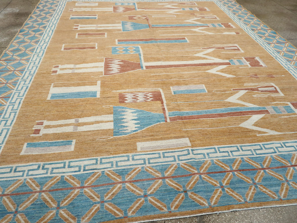 Modern East Turkestan Pictorial Khotan Room Size Carpet, No.32151 - Gss