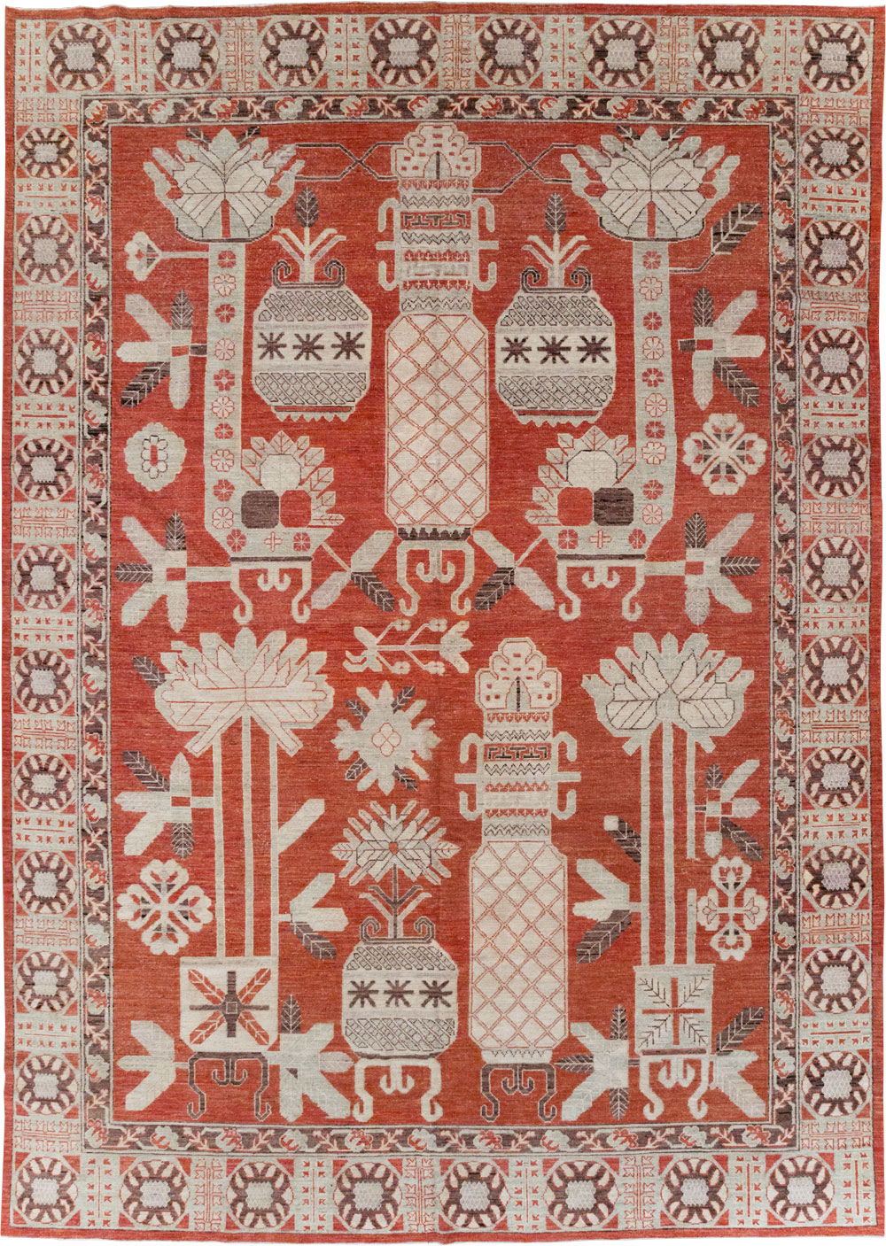 Modern East Turkestan Khotan Room Size Carpet, No.32156 - Gss