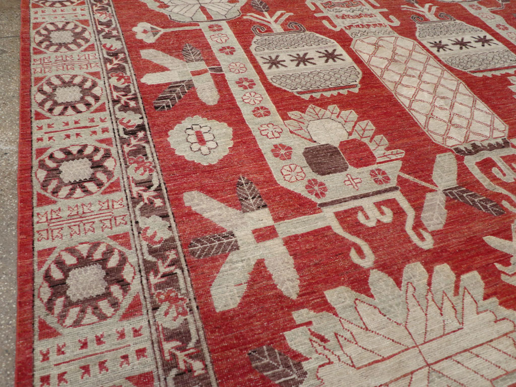 Modern East Turkestan Khotan Room Size Carpet, No.32156 - Gss