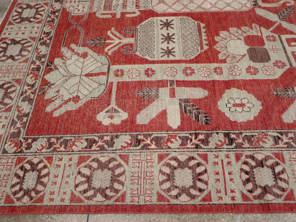 Modern East Turkestan Khotan Room Size Carpet, No.32156 - Gss