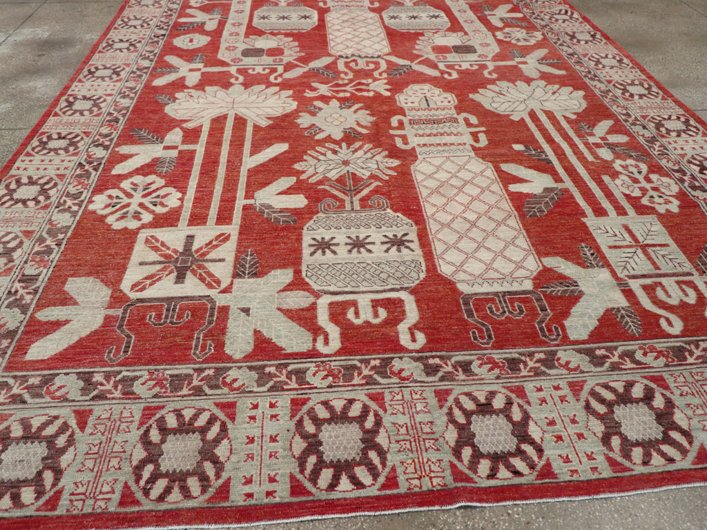 Modern East Turkestan Khotan Room Size Carpet, No.32156 - Gss