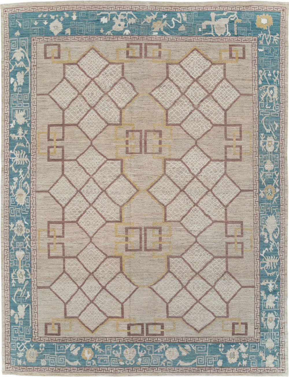 Modern East Turkestan Khotan Room Size Carpet, No.32163 - Gss
