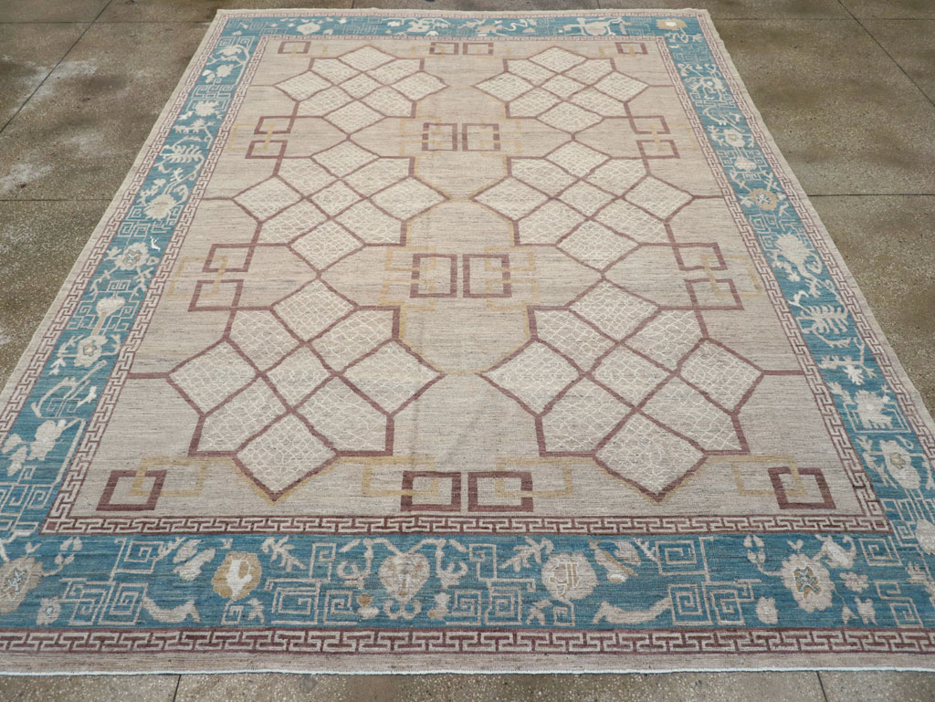 Modern East Turkestan Khotan Room Size Carpet, No.32163 - Gss