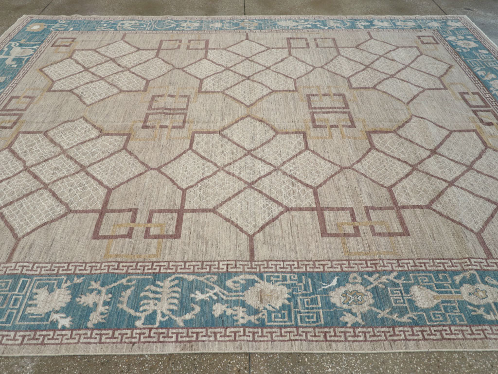 Modern East Turkestan Khotan Room Size Carpet, No.32163 - Gss