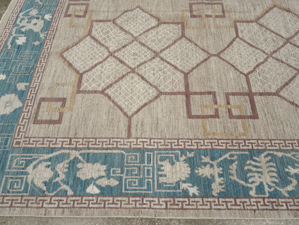 Modern East Turkestan Khotan Room Size Carpet, No.32163 - Gss