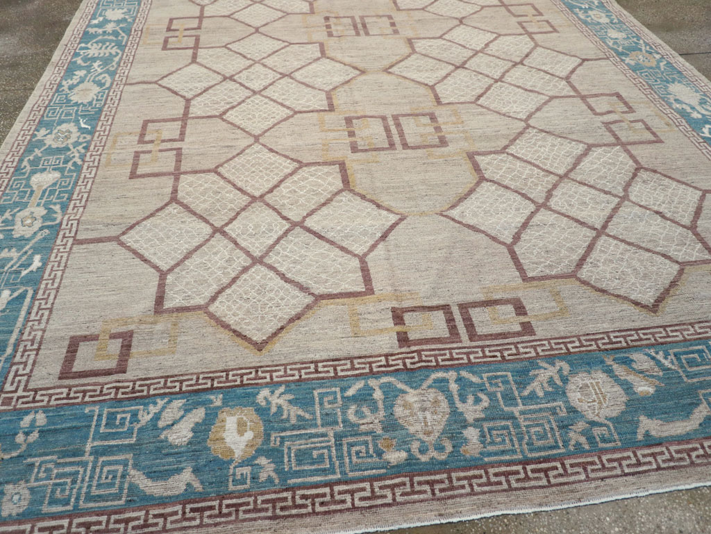 Modern East Turkestan Khotan Room Size Carpet, No.32163 - Gss