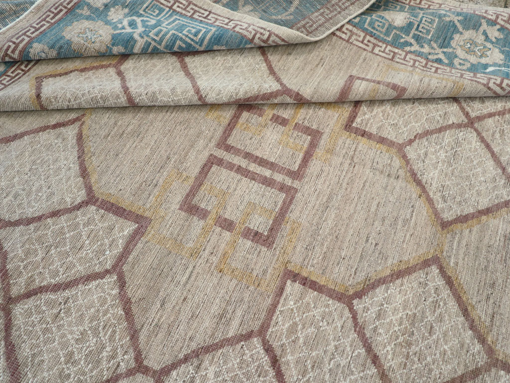 Modern East Turkestan Khotan Room Size Carpet, No.32163 - Gss