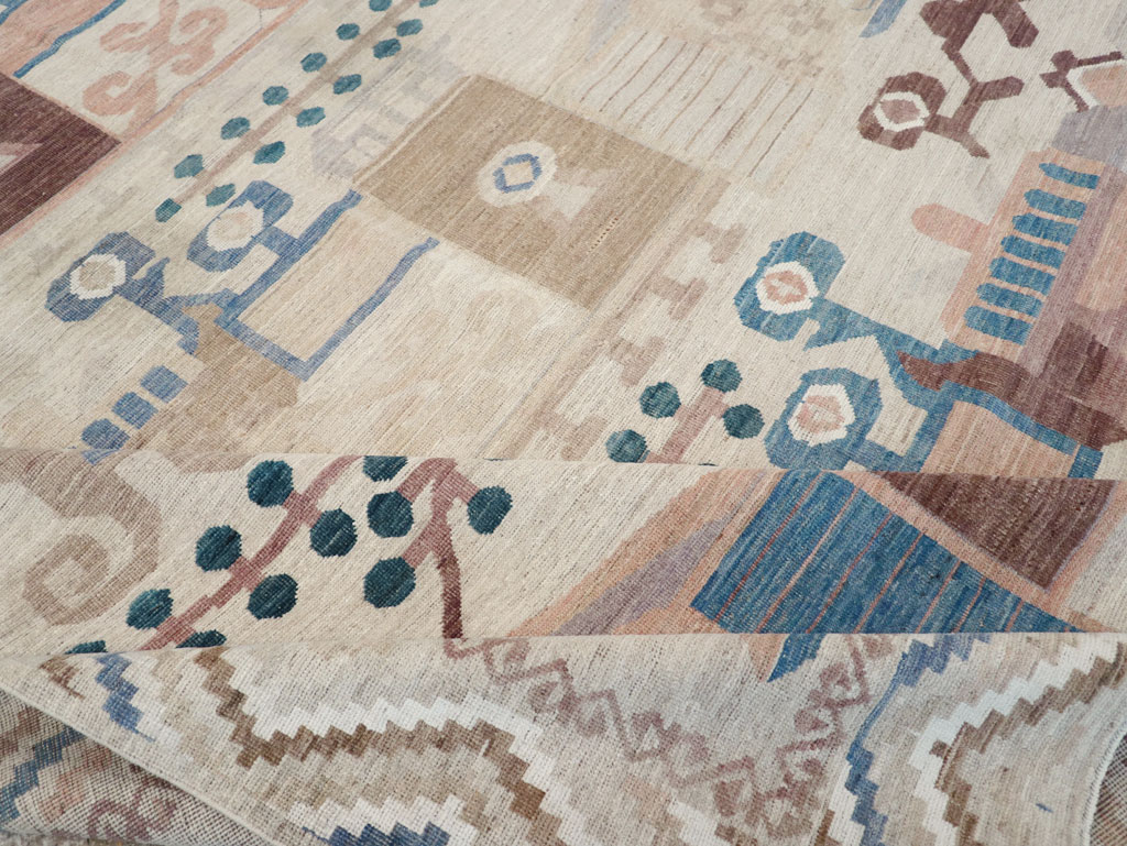 Modern East Turkestan Vase Khotan Room Size Carpet, No.32167 - Gss