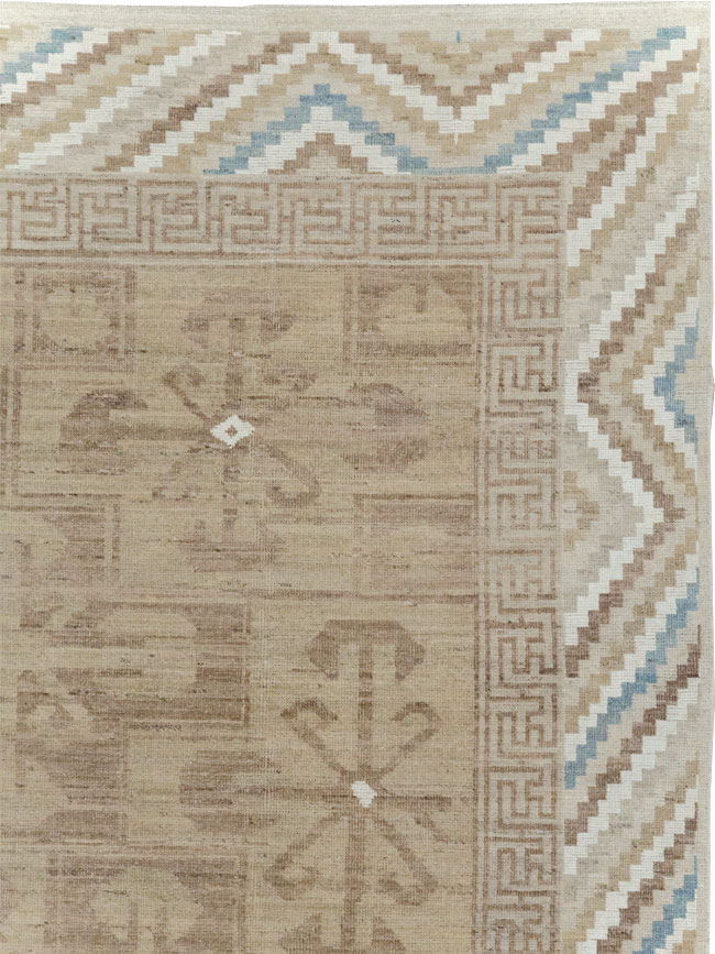 Modern East Turkestan Khotan Room Size Carpet, No.32168 - Gss