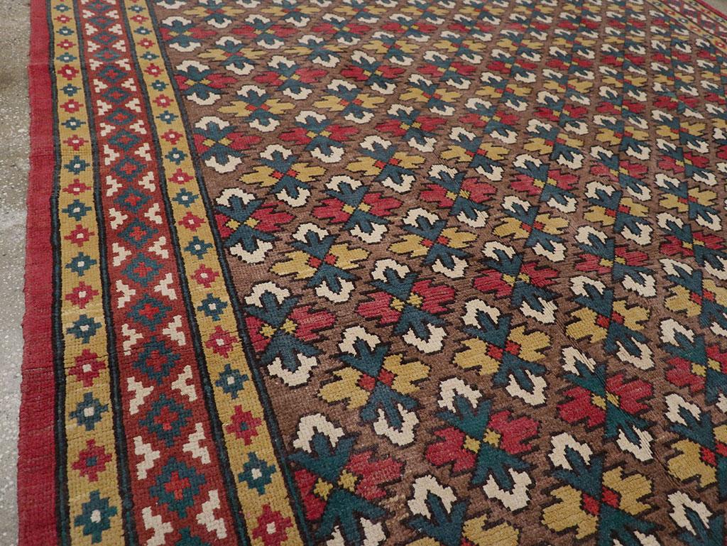Vintage East Turkestan Samarkand Room Size Carpet, No.32169 - Gss