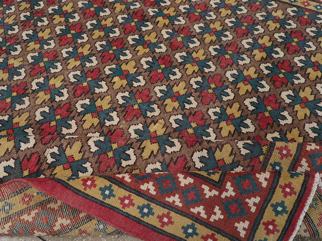 Vintage East Turkestan Samarkand Room Size Carpet, No.32169 - Gss
