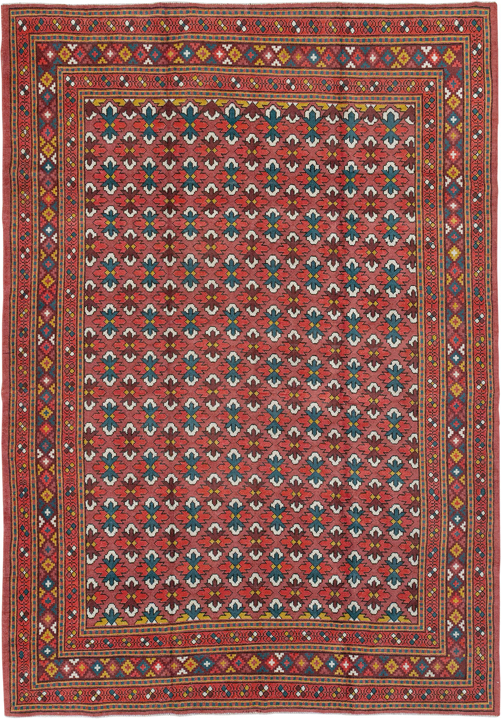 Vintage East Turkestan Samarkand Room Size Carpet, No.32170 - Gss