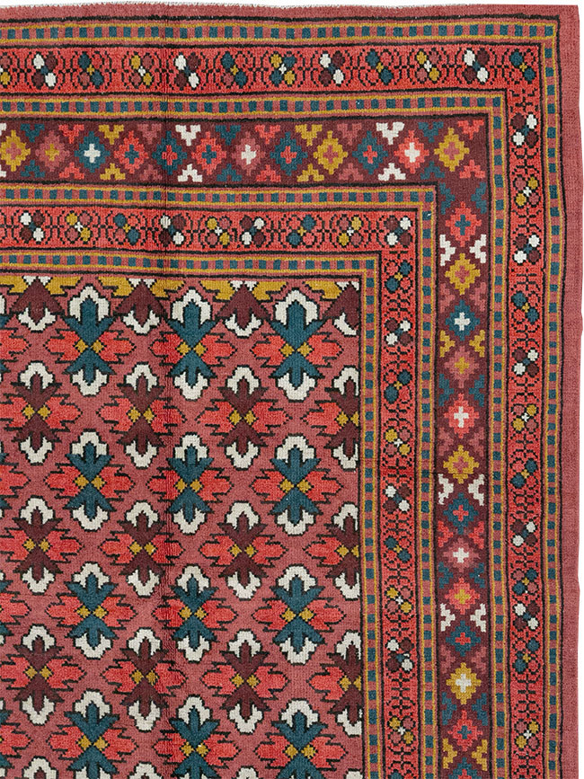 Vintage East Turkestan Samarkand Room Size Carpet, No.32170 - Gss