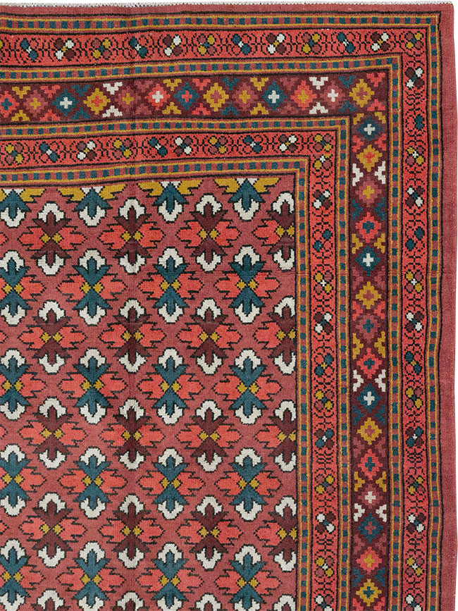 Vintage East Turkestan Samarkand Room Size Carpet, No.32170 - Gss