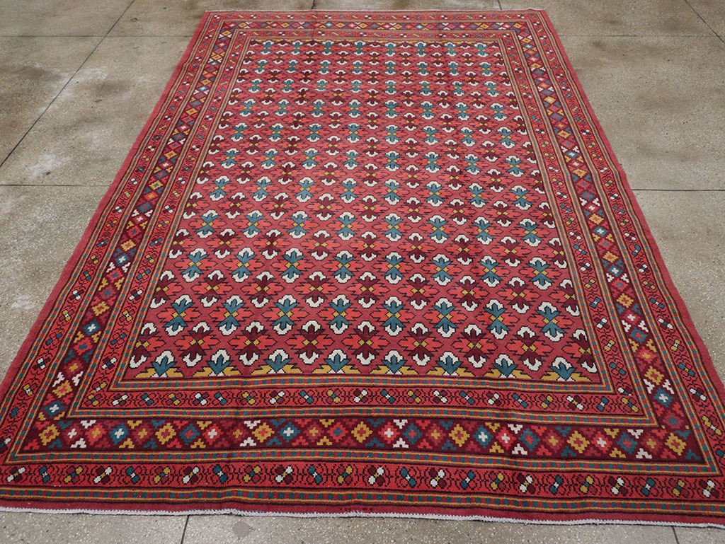 Vintage East Turkestan Samarkand Room Size Carpet, No.32170 - Gss