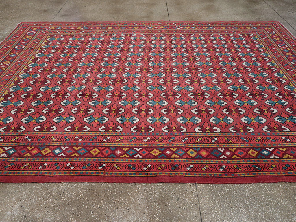 Vintage East Turkestan Samarkand Room Size Carpet, No.32170 - Gss