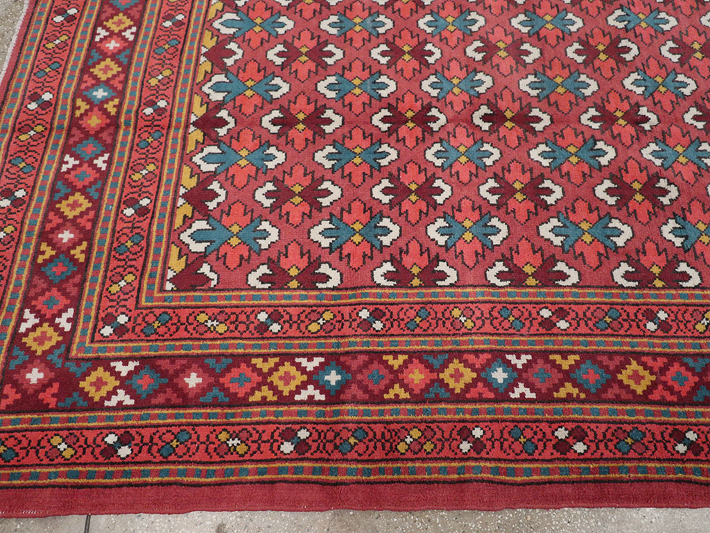 Vintage East Turkestan Samarkand Room Size Carpet, No.32170 - Gss