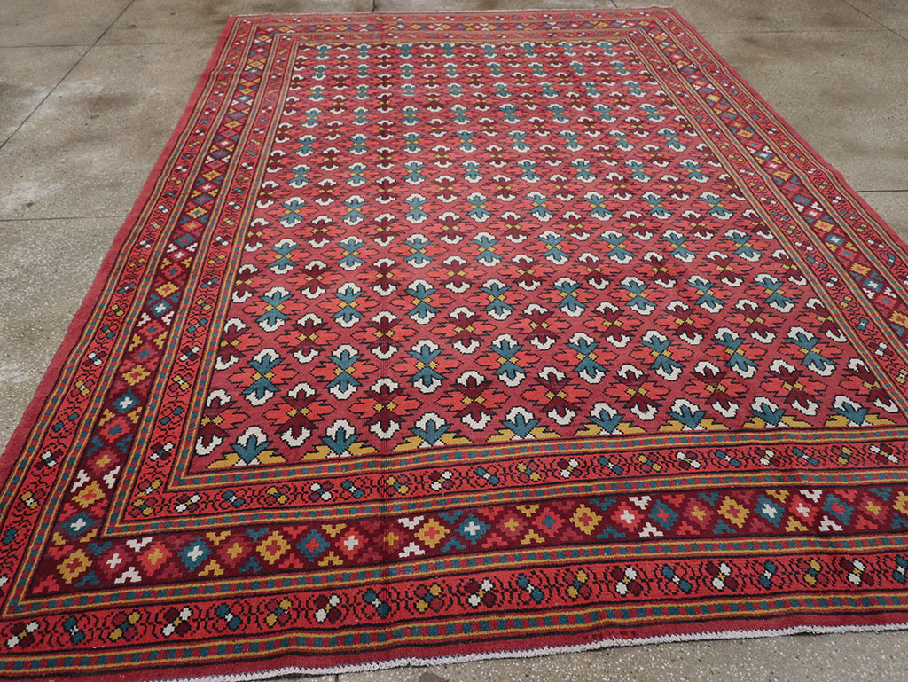 Vintage East Turkestan Samarkand Room Size Carpet, No.32170 - Gss