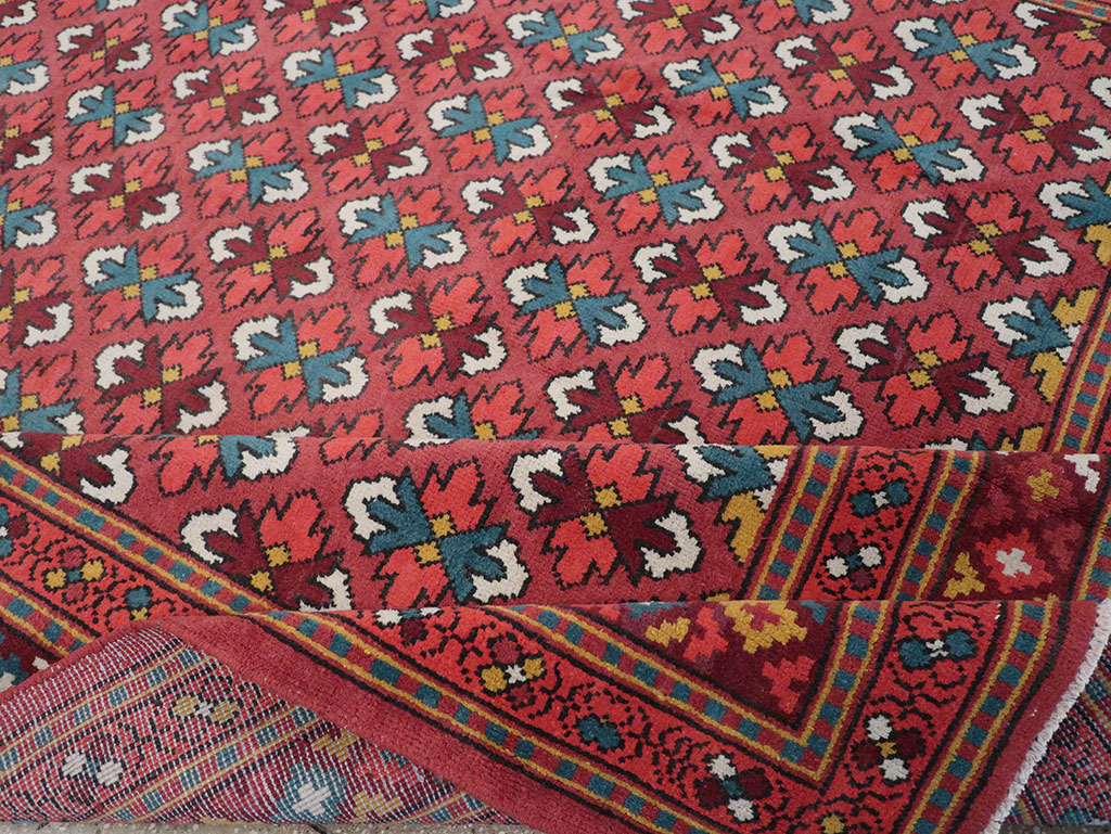Vintage East Turkestan Samarkand Room Size Carpet, No.32170 - Gss