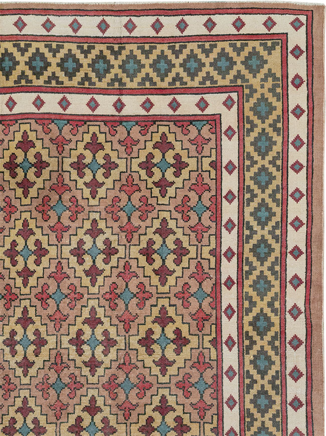 Vintage East Turkestan Samarkand Room Size Carpet, No.32171 - Gss