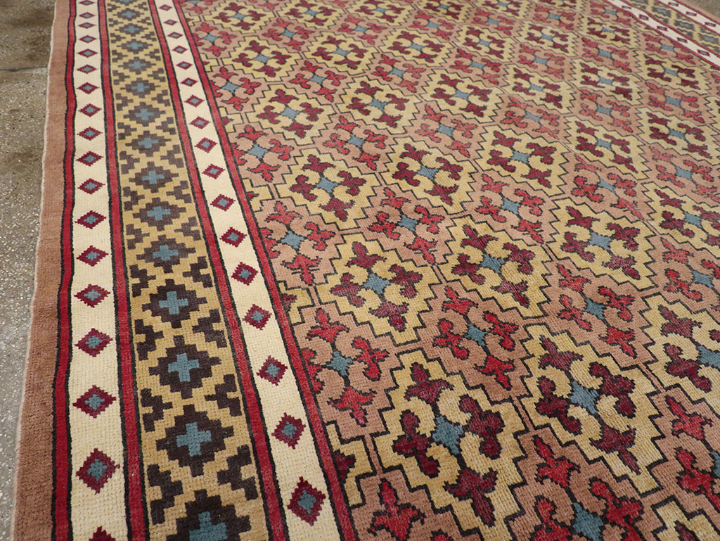 Vintage East Turkestan Samarkand Room Size Carpet, No.32171 - Gss