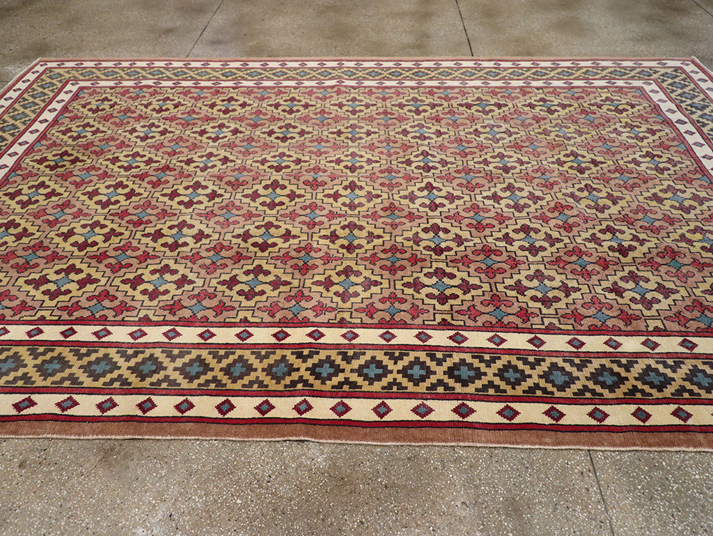 Vintage East Turkestan Samarkand Room Size Carpet, No.32171 - Gss