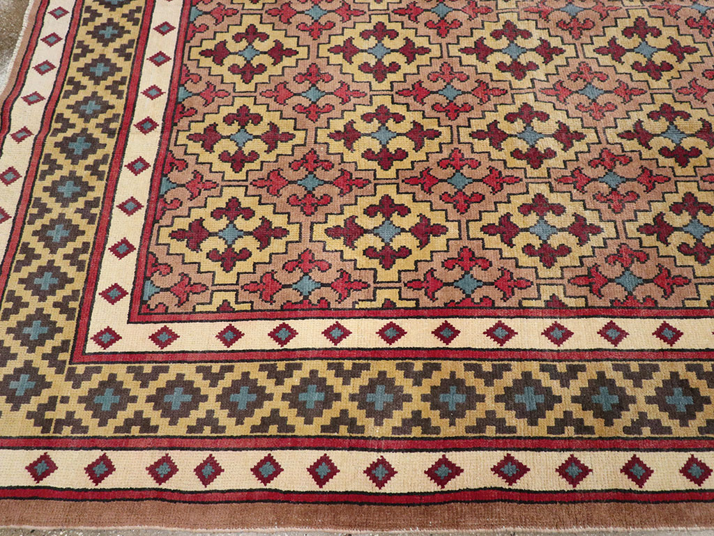 Vintage East Turkestan Samarkand Room Size Carpet, No.32171 - Gss