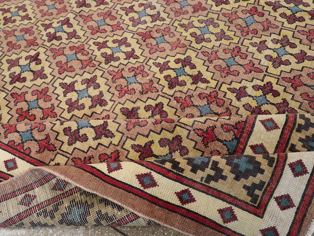 Vintage East Turkestan Samarkand Room Size Carpet, No.32171 - Gss