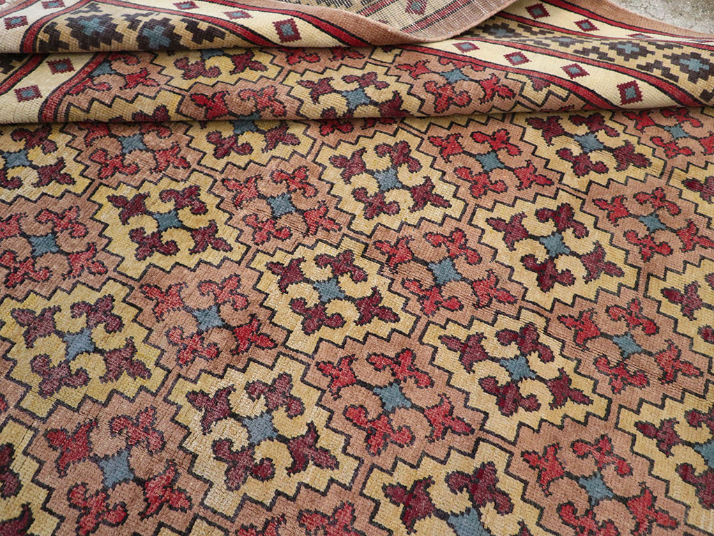 Vintage East Turkestan Samarkand Room Size Carpet, No.32171 - Gss