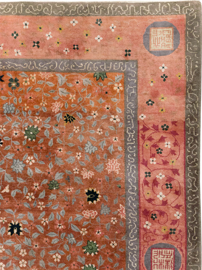Vintage Mongolian Small Room Size Carpet, No.32172 - Gss