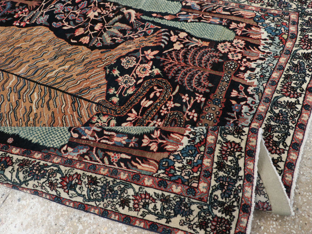 Antique Persian Sarouk Fereghan Pictorial Accent rug, No.32173 - Gss