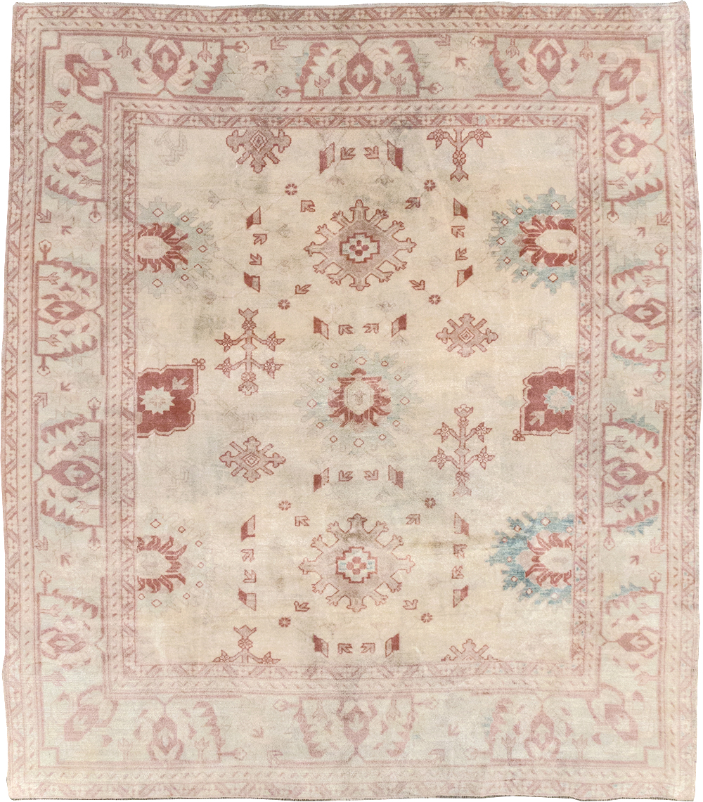 Vintage Turkish Oushak Small Room Size Carpet, No.32177 - Gss