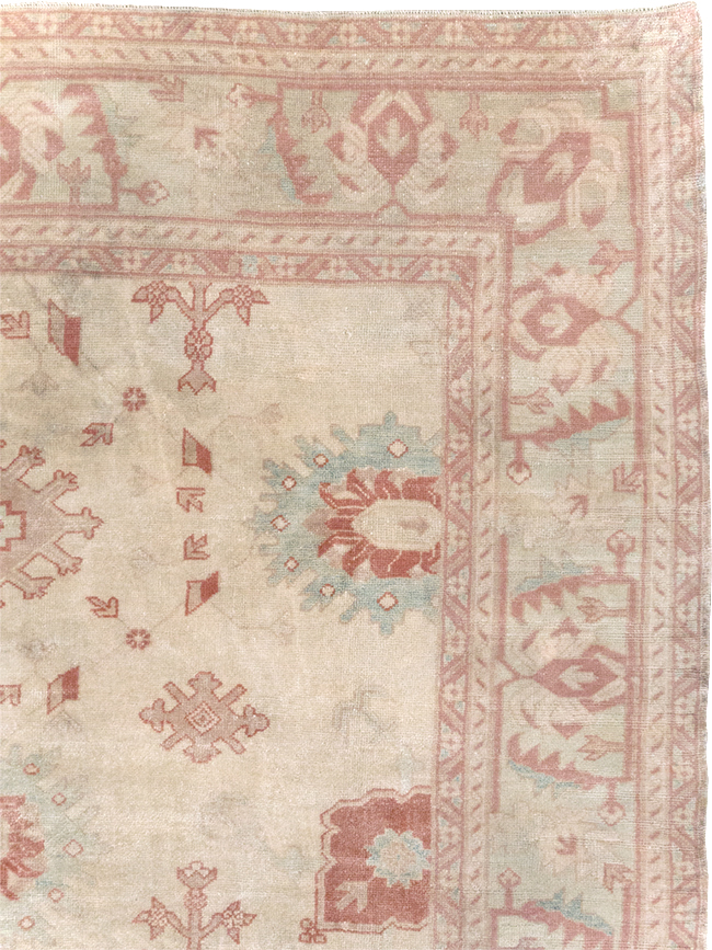 Vintage Turkish Oushak Small Room Size Carpet, No.32177 - Gss