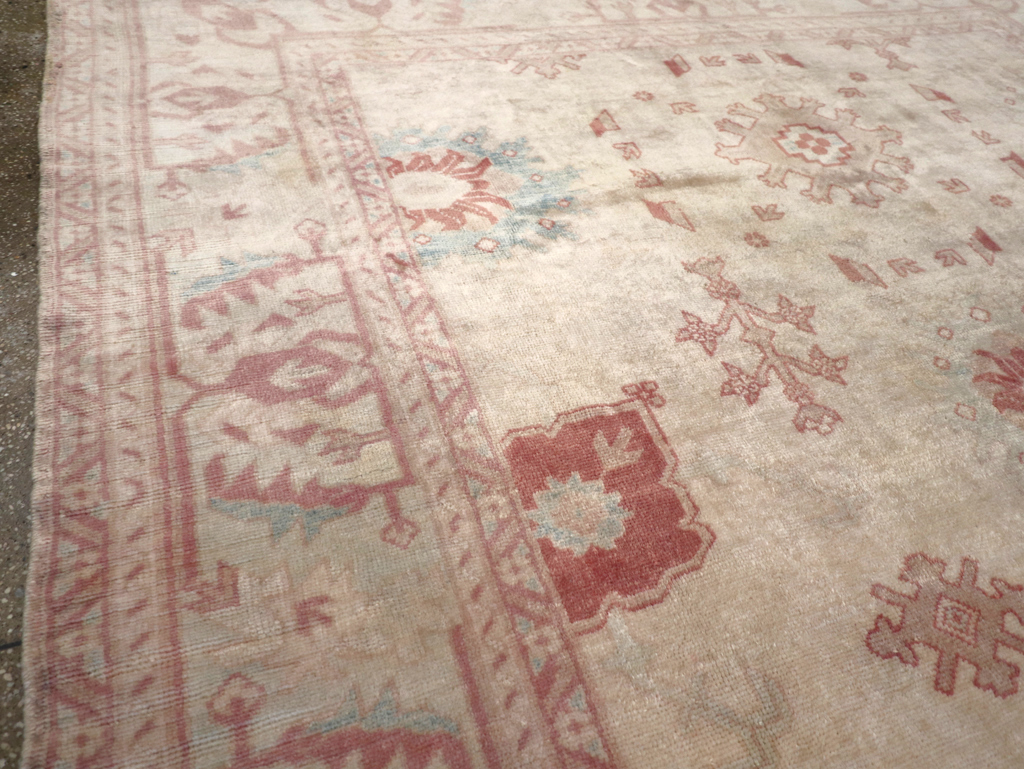 Vintage Turkish Oushak Small Room Size Carpet, No.32177 - Gss