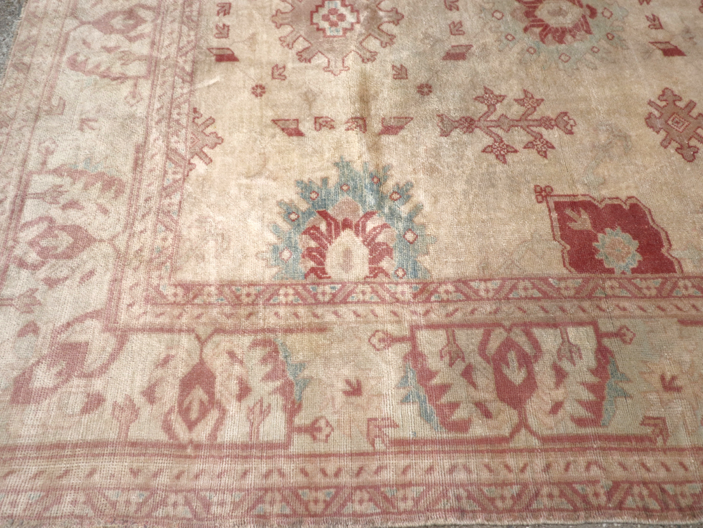 Vintage Turkish Oushak Small Room Size Carpet, No.32177 - Gss