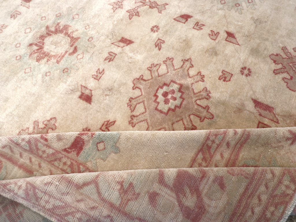 Vintage Turkish Oushak Small Room Size Carpet, No.32177 - Gss