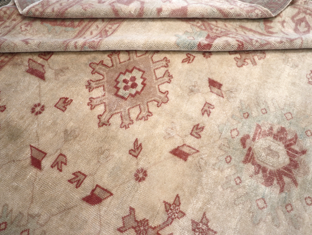 Vintage Turkish Oushak Small Room Size Carpet, No.32177 - Gss