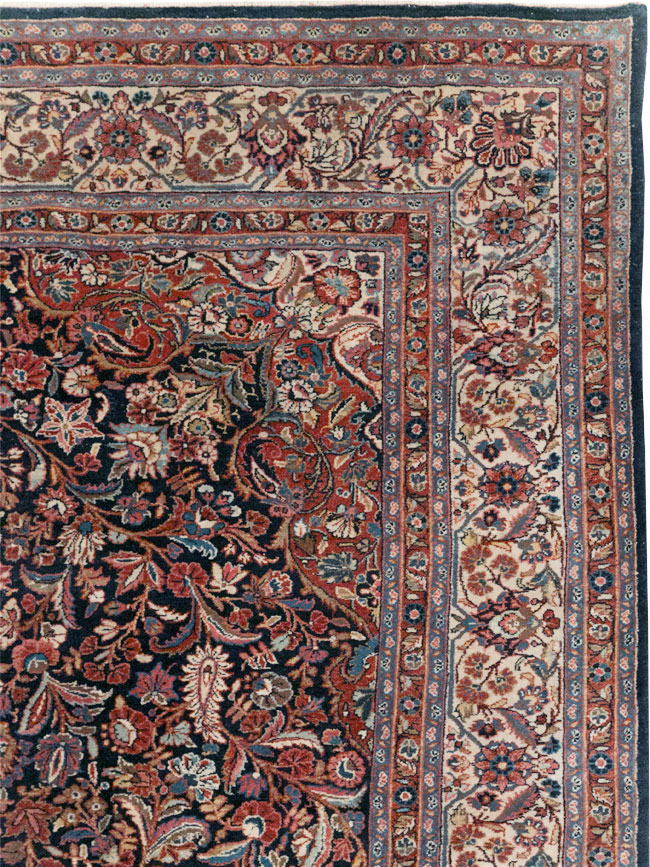 Vintage Persian Qazvin Small Room Size Carpet, No.32179 - Gss